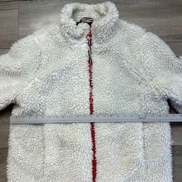 Tommy Hilfiger White Sherpa Teddy Zip Jacket Sz L Shacket - Picture 7 of 8